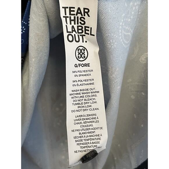 G/Fore Bandana Tech Pique Polo Shirt Men Size XL‎ Twilight Blue Golf Active NWT - Picture 8 of 8